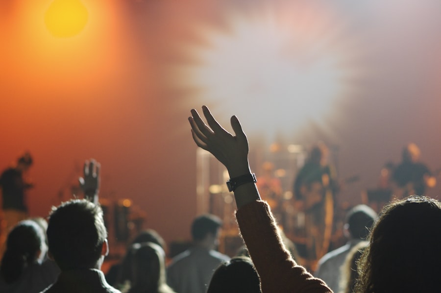 Hand raised in worship